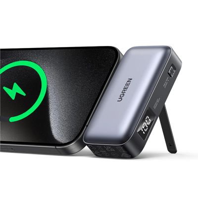 19. Powerbank Ugreen PB503 5000mAh z portem USB-C i zintegrowanym złączem USB-C - szary