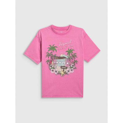 6. T-shirt bawełniany dziewczęcy 4F 4FJRSS26TTSHF3981-54S