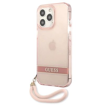 2. Etui Guess Translucent Strap na iPhone 13 Pro / 13 6,1" - różowe