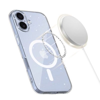 2. Etui Tech-Protect FlexAir MagSafe na iPhone 17- przezroczysto-brokatowe
