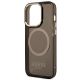 6. Etui Guess Gold Outline Translucent MagSafe na iPhone 14 Pro - czarne