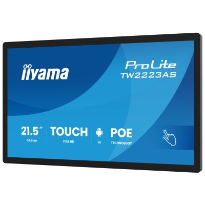 6. iiyama TW2223AS-B3P signage display Interaktywny płaski panel 54,6 cm (21.5") Wi-Fi 450 cd/m2 Full HD Czarny Ekran dotykowy Procesor wbudowany Android 24/7