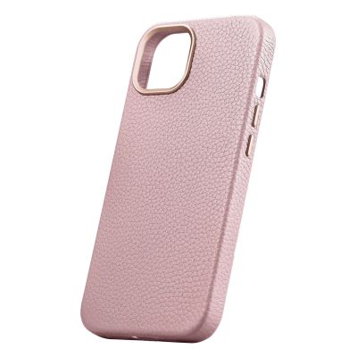 8. iCarer Litchi Premium Leather Case skórzane etui iPhone 14 Plus magnetyczne z MagSafe różowy (WMI14220711-PK)