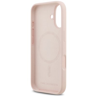 7. Etui Karl Lagerfeld Silicone Karl&Choupette Ring MagSafe do iPhone 17 - różowe