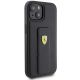 4. Etui Ferrari Grip Stand Metal Logo na iPhone 15 - czarne