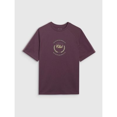 5. T-shirt oversize z nadrukiem damski  4F 4FRSS25TTSHF2791-50S