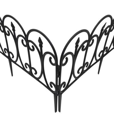 3. OGRODZENIE OGRODOWE PLASTIKOWE CZARNE 59x33CM 4 PANELE KINZO