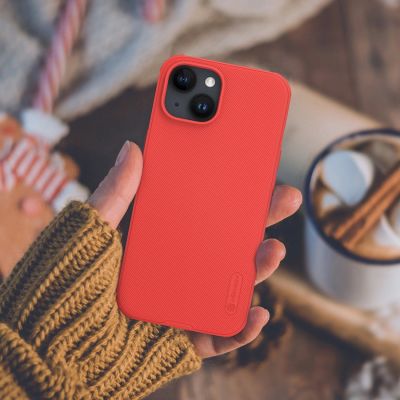 15. Wzmocnione etui do iPhone 15 Plus Nillkin Super Frosted Shield Pro - niebieskie