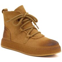 Skórzane botki damskie na grubej podeszwie camel Artiker 55C1008