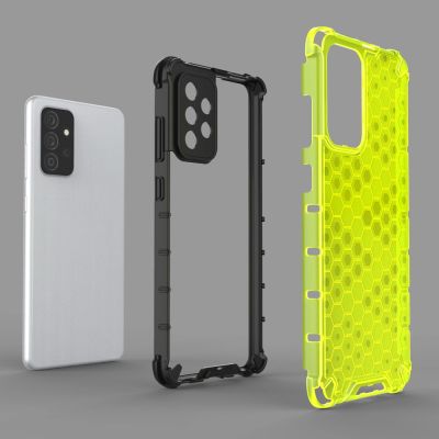 7. Honeycomb etui pancerny pokrowiec z żelową ramką Samsung Galaxy A72 4G niebieski