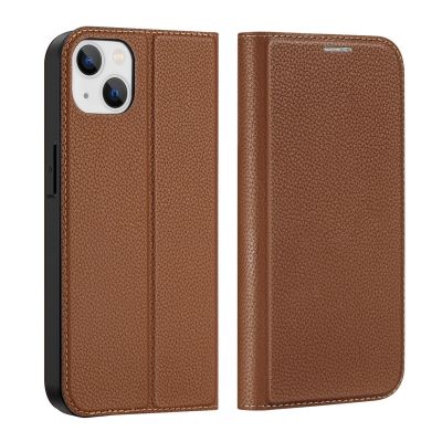 2. Dux Ducis Skin X2 etui do iPhone 14 Plus pokrowiec z magnetyczną klapką brązowy