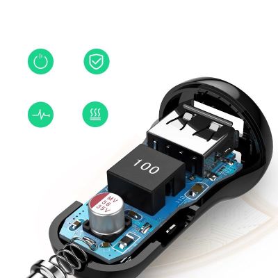5. Ugreen ładowarka samochodowa 2x USB 24W 4,8 A (2x 2,4 A) czarny (50875)