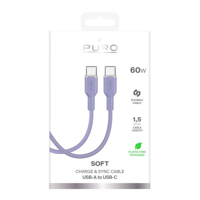 3. Kabel Puro ICON USB-C - USB-C 1,5m - fioletowy