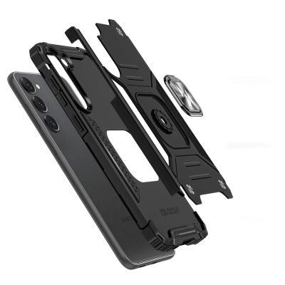 3. Wozinsky Ring Armor etui Samsung Galaxy S23 pancerny pokrowiec uchwyt magnetyczny ring czarne