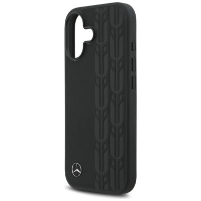 6. Etui Mercedes Leather Laurel Leaves MagSafe na iPhone 17 - czarne