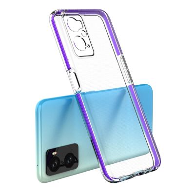 3. Spring Case etui Realme 9i, Oppo A36 / A76 / A96 silikonowy pokrowiec z ramką jasnoniebieskie