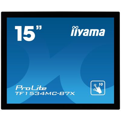 3. iiyama TF1534MC-B7X monitor komputerowy 38,1 cm (15") 1024 x 768 px XGA LED Ekran dotykowy Przeznaczony dla wielu użytkowników Czarny