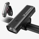 4. Zestaw lampek rowerowych Wozinsky WSBLB2 przednia (400 lm) USB-C i tylna USB micro - czarny