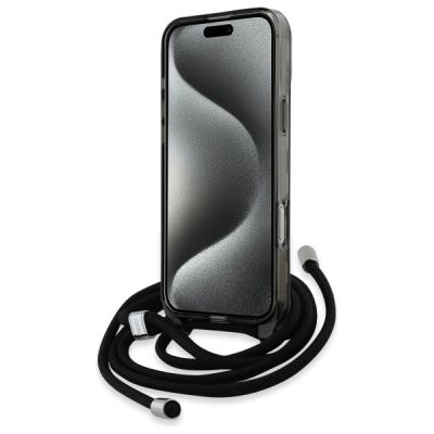 4. Etui Karl Lagerfeld IML Crossbody Monogram Karl & Choupette Head MagSafe na iPhone 16 Pro - czarne
