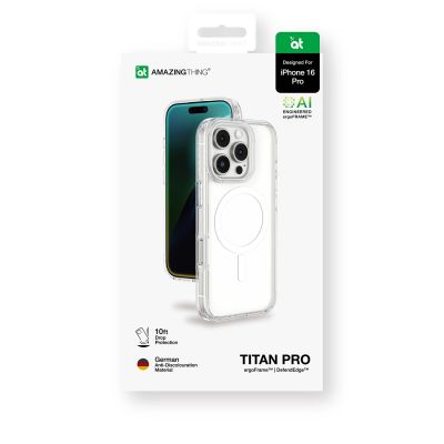 5. Etui silikonowe AMAZINGTHING Titan Pro Mag Case z pierścieniem magnetycznym do iPhone 16 Pro - przezroczyste
