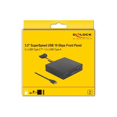 3. DELOCK Panel Przedni 3.5 USB 3.2 Gen 2 z 2 x USB-C + 2 x USB-A