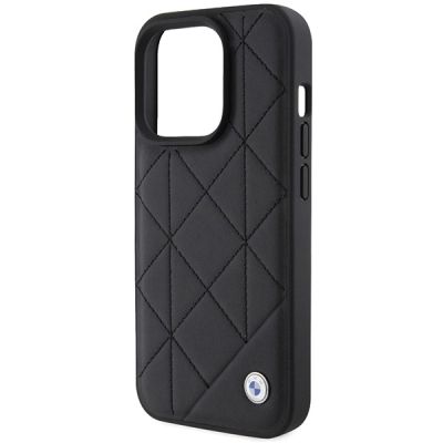 6. Etui BMW Leather Quilted na iPhone 15 Pro Max - czarne