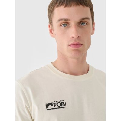 4. T-shirt regular gładki męski 4F 4FRAW24TTSHM2602-83S