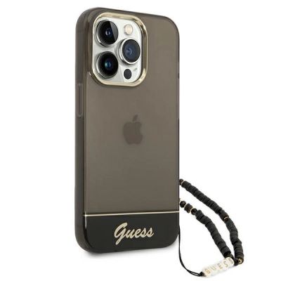 3. Etui Guess Translucent Pearl Strap na iPhone 14 Pro Max - czarne