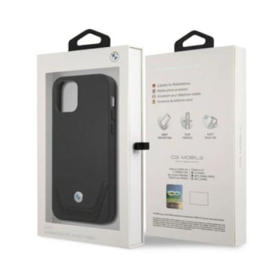 8. Etui BMW Leather Perforate na iPhone 12 Pro Max - czarne