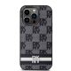 3. Etui DKNY Leather Checkered Mono Pattern & Printed Stripes na iPhone 14 Pro - czarne