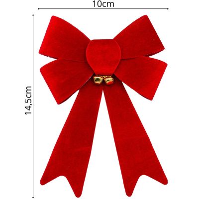 11. KOKARDA DEKORACYJNA 14,5CM Z DZWONKAMI 3SZT