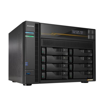 5. NAS Asustor AS6808T; Tower; 8x (3.5" SATA HDD/ 2.5" SSD); AMD Ryzen Embedded V3C14; 16G ECC DDR5 SODIMM (max. 64GB), 2x 10GbE, 2x 5GbE, 4x M.2 2280 NVMe PCIe 4.0, 2x USB4, 2x USB 3.2 Gen, 1x optional 10 GbE card