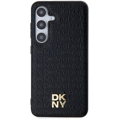 3. Etui DKNY Leather Pattern Metal Logo MagSafe na Samsung Galaxy S24+ - czarne