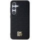 3. Etui DKNY Leather Pattern Metal Logo MagSafe na Samsung Galaxy S24+ - czarne