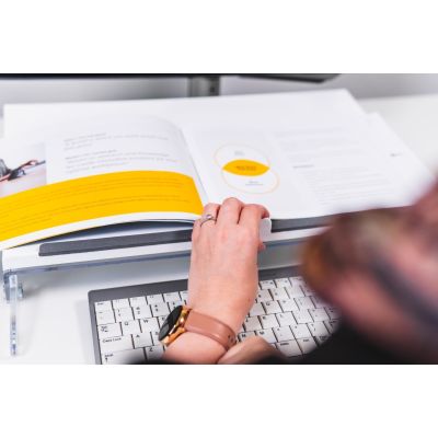 5. BakkerElkhuizen FlexDesk 630N deska z klipsem na dokumenty Akrylowy, Plastik, Guma, Stal Przezroczysty, Biały