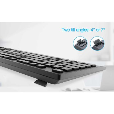 10. GEMBIRD BEZPRZEWODOWY ZESTAW KLAWIATURY + MYSZ DUAL MODE, 2.4 GHZ + BT, SLIM, UKŁAD US, KOLOR CZARNY