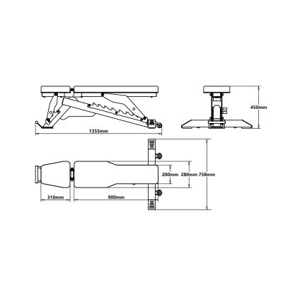 5. L3150 - (2 CZĘŚCI)  REGULOWANA ŁAWKA DO ĆWICZEŃ