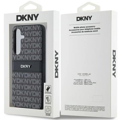 7. Etui DKNY Leather Mono Stripe & Metal Logo na Samsung Galaxy S24+ - czarne