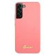 3. Etui Guess Silicone Script Metal Logo na Samsung Galaxy S22+ - fuksjowy