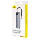 5. HUB 11w1 Baseus Metal Gleam Series USB-C do USB-C PD / 3x USB-A 3.0 / USB-A 2.0 / HDMI / VGA / AUX / RJ-45 / SD TF - szary