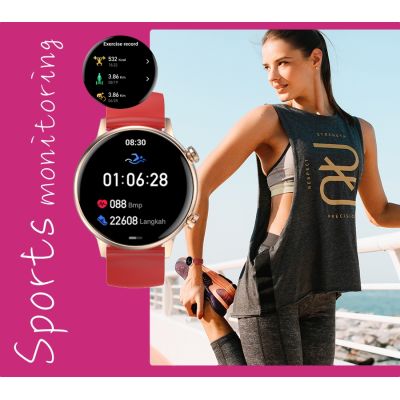 9. Smartwatch Damski RUBICON RNCF09 Rose Gold/Pink SMARUB234