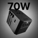 4. Adapter podróżny SBS uniwersalny GaN 70W 3xUSB-C 2xUSB-A z etui - czarny