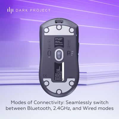 18. Dark Project DPP_NEXUS_BLACK myszka Gaming Oburęczny RF Wireless + Bluetooth + USB Type-C Optyczny 26000 DPI