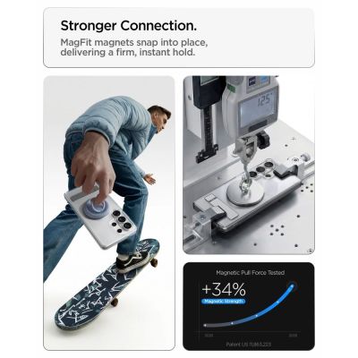 10. Etui Spigen Ultra Hybrid S Mag MagSafe na Samsung Galaxy S26 Ultra - przezroczysto-białe