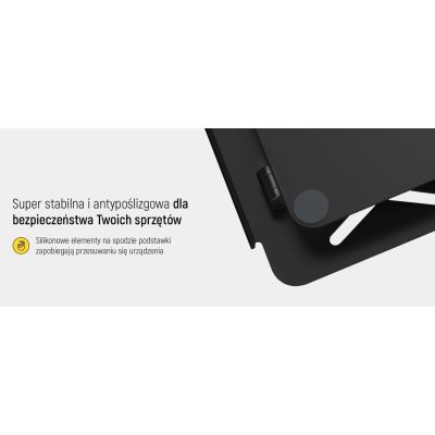 23. Podstawka pod laptopa, tablet Wozinsky WRS-CPY84SB 360 aluminiowa + Gratis! podstawka do smartfona - czarna