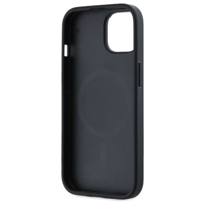 7. Etui DKNY Grained Metal Logo MagSafe na iPhone 15 - beżowe