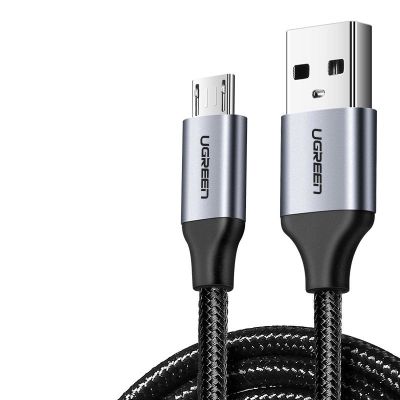 3. Kabel Ugreen US290 60146 USB-A / micro USB 2.4A 1m - szary