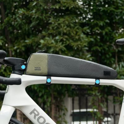 6. Torba rowerowa Rockbros DB005 na górną rórę ramy 0,9L - czarno-zielona