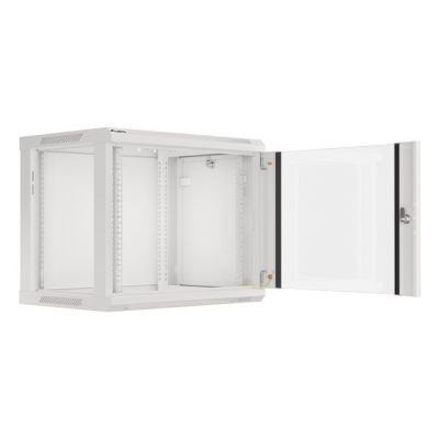 5. Szafa jednosekcyjna Lanberg WF01-6409-10S (9U; 500mm / 600mm / 450 mm; wisząca; Szklane; 19''; kolor szary)