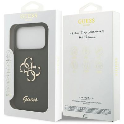 8. Etui Guess Silicone Big 4G Script na iPhone 17 Pro - zielone
